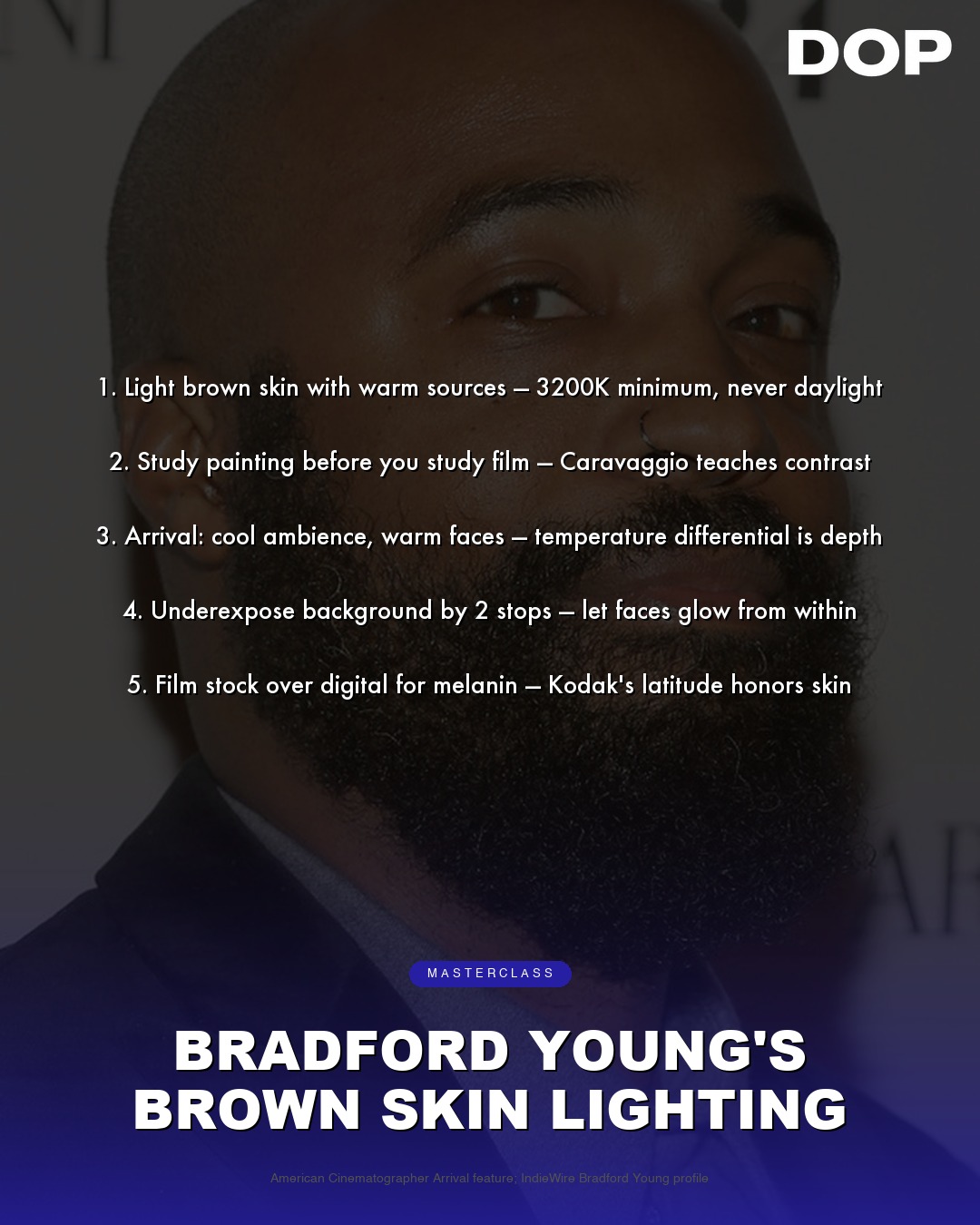 Bradford Young's Brown Skin Lighting Masterclass