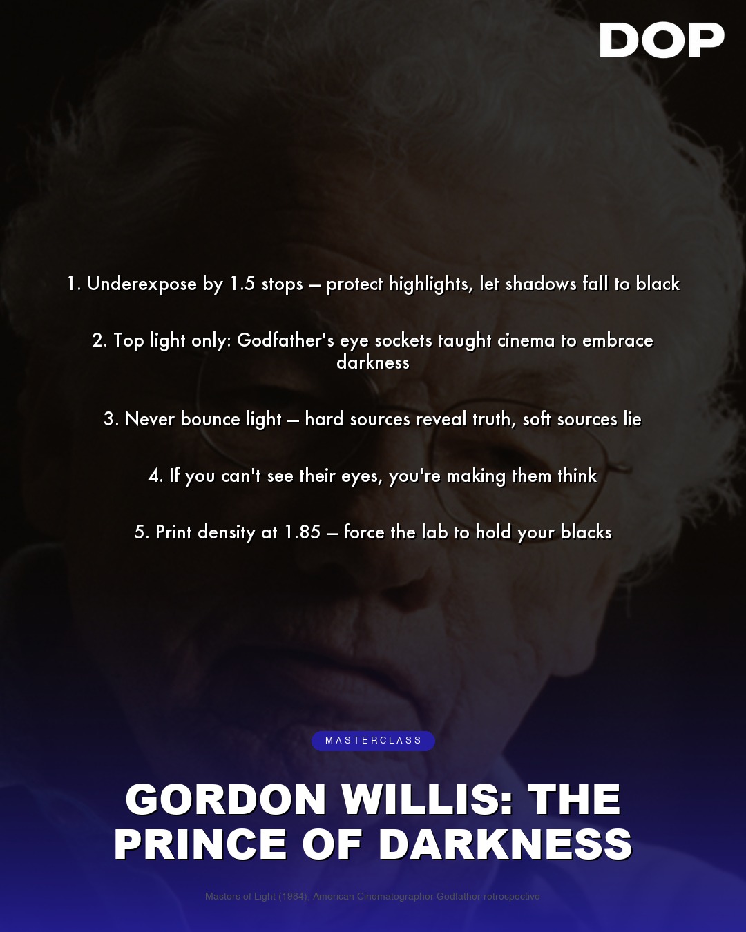 Gordon Willis: The Prince of Darkness's Enduring Legacy