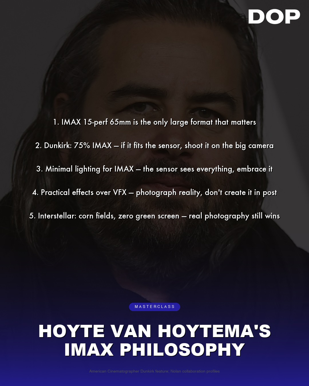 Hoyte van Hoytema's IMAX Philosophy Unpacked