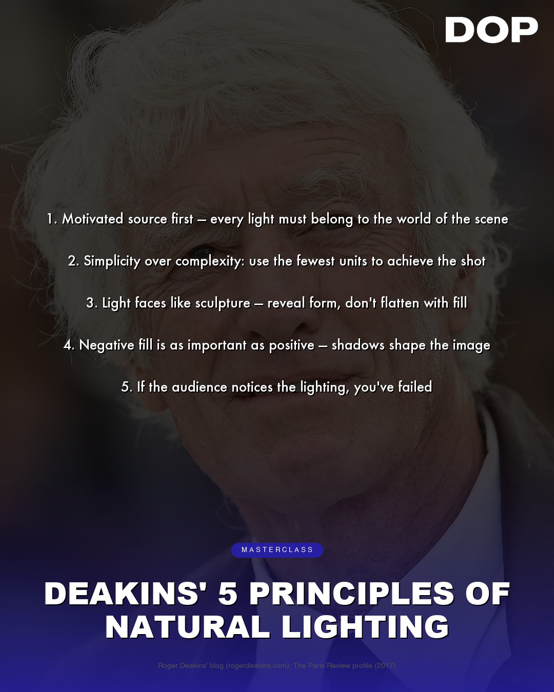 Deakins' 5 Pillars: Mastering Natural Light